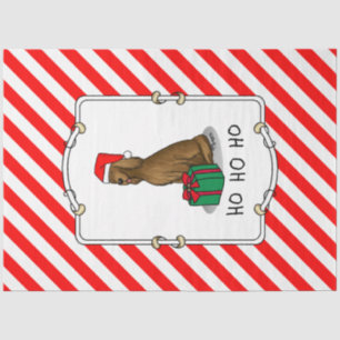 Papel De Seda Navidades Santa Hat Irish Setter Dog (rojo 1)