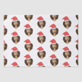 Papel De Seda Navidades Santa Hat, mujer negra, pelo natural