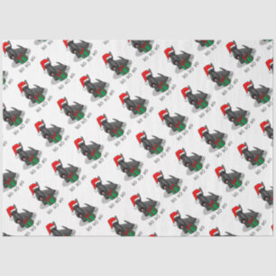 Papel De Seda Navidades Santa Hat Scottish Terrier (negro)
