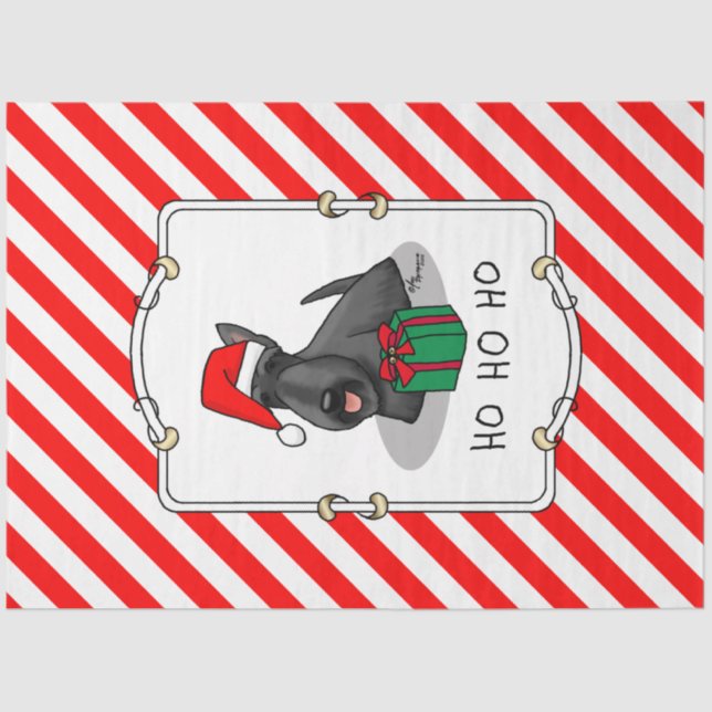 Papel De Seda Navidades Santa Hat Scottish Terrier (negro) (Anverso)