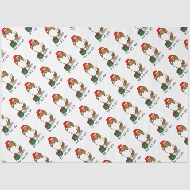Papel De Seda Navidades Santa Hat Shetland Sheepdog (estable) Cu (Anverso)