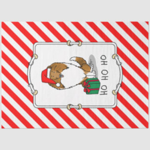 Papel De Seda Navidades Santa Hat Shetland Sheepdog (estable) Cu