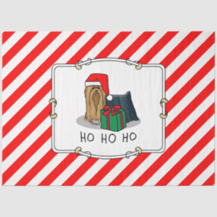 Papel De Seda Navidades Santa Hat Yorkshire Terrier Yorkie Cute