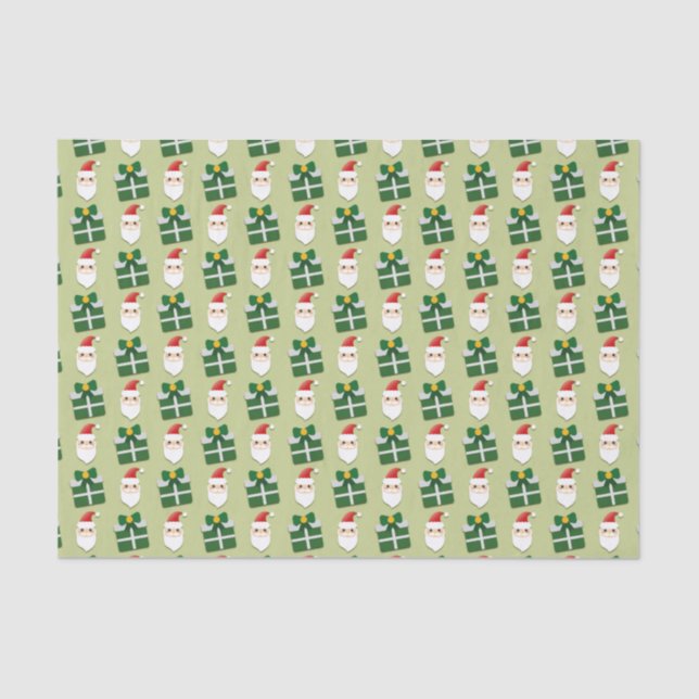 Papel De Seda Navidades Santa Red y Green Festimes (Anverso)