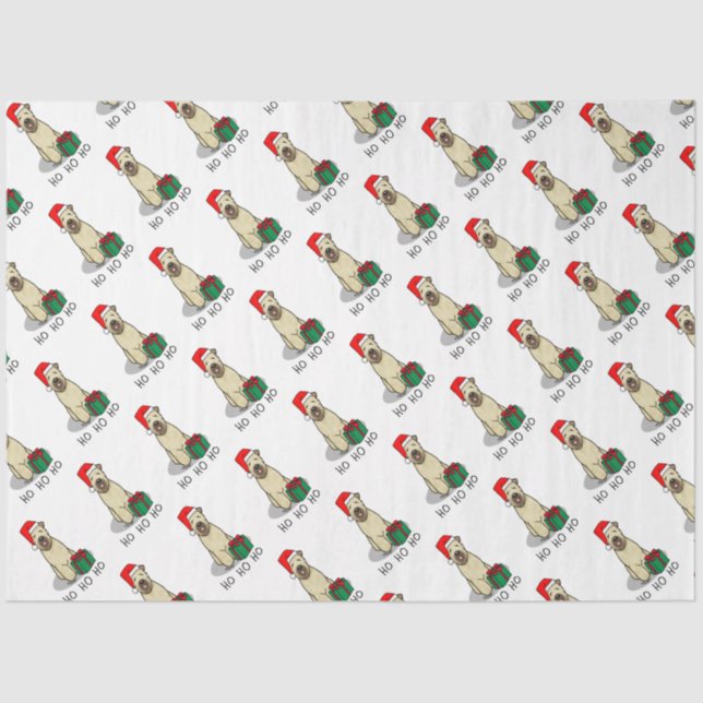 Papel De Seda Navidades Santa Wheaten Terrier (trigo 1b2) (Anverso)