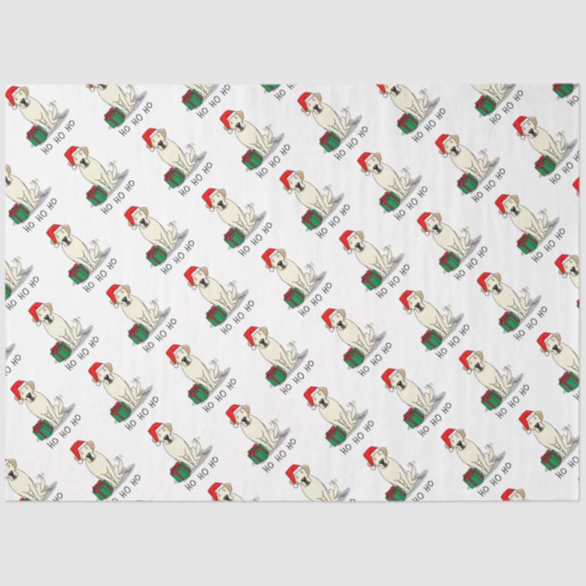 Papel De Seda Navidades Santa Yellow Labrador Retriever Cute (Anverso)