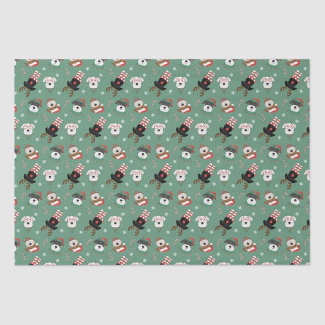 Papel De Seda Navidades Schnauzer Dogs (Anverso)