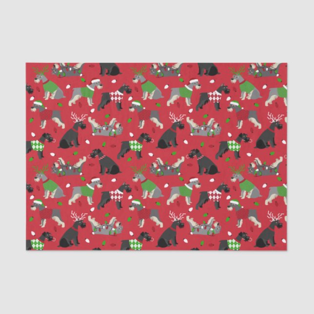 Papel De Seda Navidades Schnauzer Tissue Paper (Anverso)