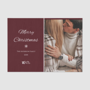 Papel De Seda Navidades Simple y Elegante Burgundy Oscuro