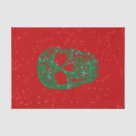 Papel De Seda Navidades Skull Pop Arte Rojo Purpurina Verde Colo