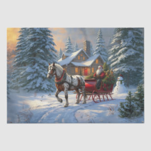 Papel De Seda Navidades Sleigh Santa