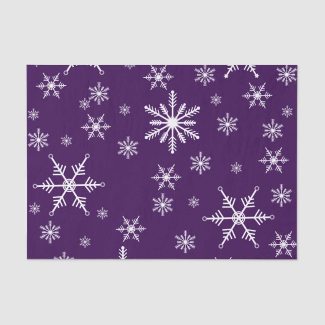 Papel De Seda Navidades Snowflake En Morado (Anverso)