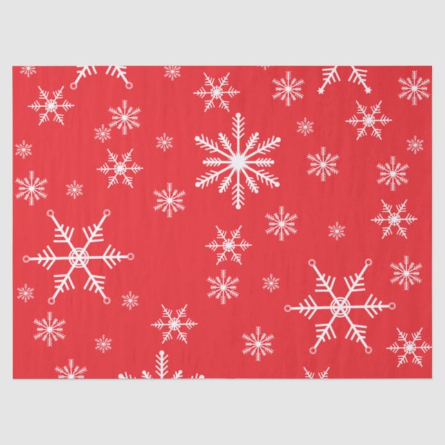 Papel De Seda Navidades Snowflake En Rojo (Anverso)