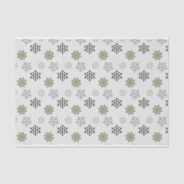 Papel De Seda Navidades Snowflakes Green Gold (Anverso)