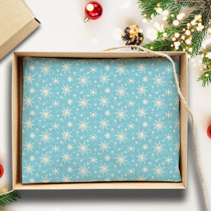 Papel De Seda Navidades Snowflakes Winter Blue Holiday Fun