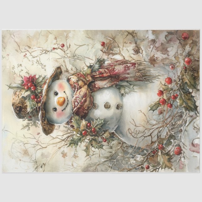 Papel De Seda Navidades Snowman (Anverso)