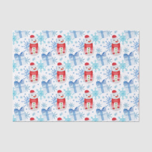 Papel De Seda Navidades Snowman, copos de nieve y cajas de regal