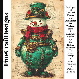 Papel De Seda Navidades Snowman Steampunk Vibe BK9 Decoupage