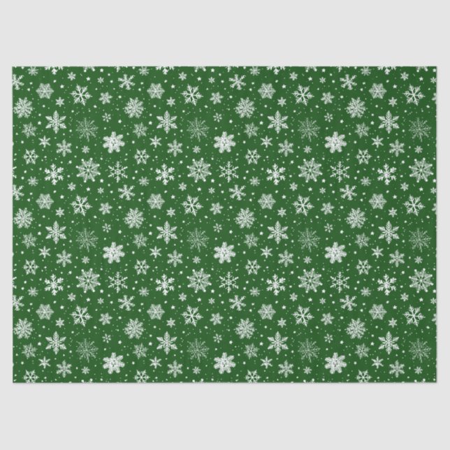 Papel De Seda Navidades Snowy Green Tissue Paper (Anverso)