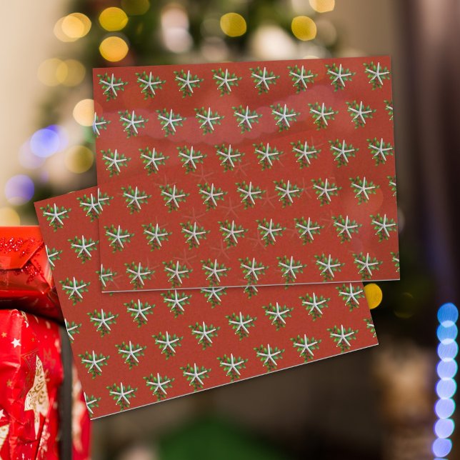 Papel De Seda Navidades Starfish n Holly en rojo (Subido por el creador)