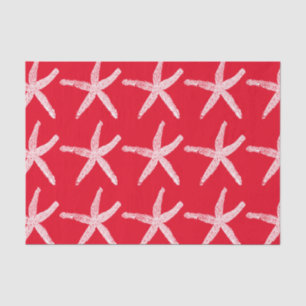Papel De Seda Navidades Starfish Pattern Red White 2020