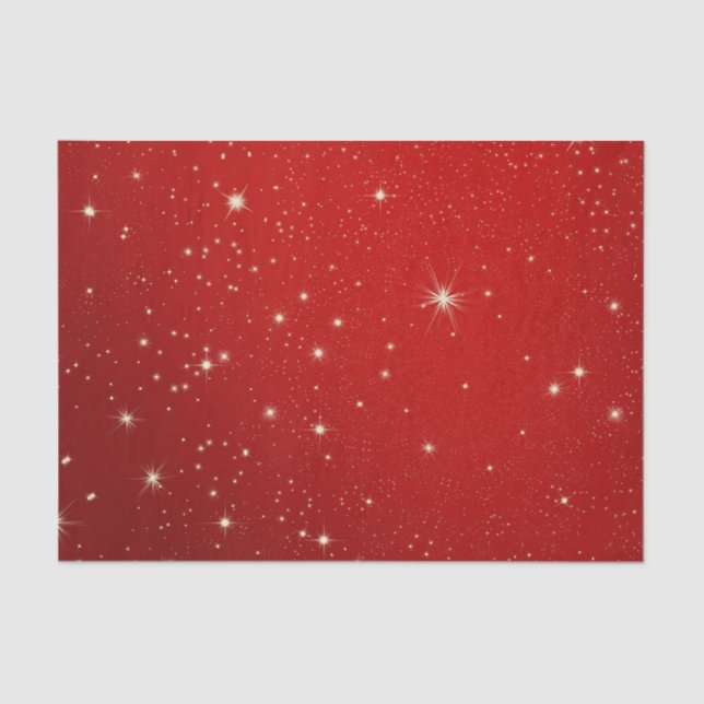 Papel De Seda Navidades Starry Red Night Sky Tissue Paper (Anverso)