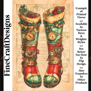 Papel De Seda Navidades Stocking Steampunk Vibe BL3 Decoupage