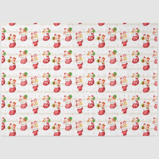 Papel De Seda Navidades Stockings (Anverso)