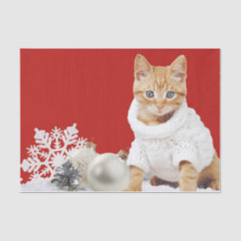 Papel De Seda Navidades Sweater Cat Tejido Paper