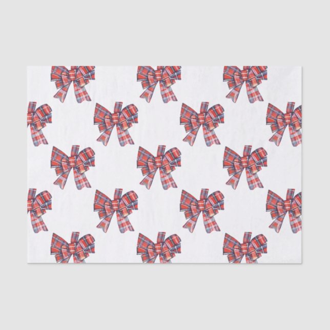 Papel De Seda Navidades Tartan Bow (Anverso)
