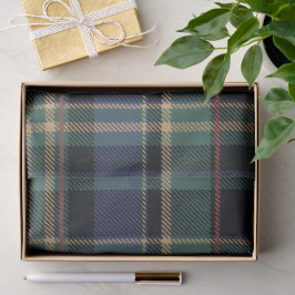 Papel De Seda Navidades Tartan Navy Blue Green ID1141B