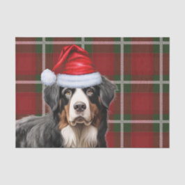 Papel De Seda Navidades Tartan Plaid y Perro de Montaña Bernés