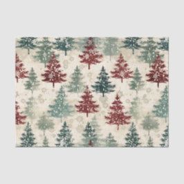 Papel De Seda Navidades Tartán y árboles sin mar