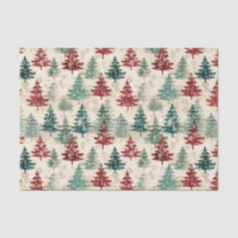 Papel De Seda Navidades Tartán y árboles sin mar