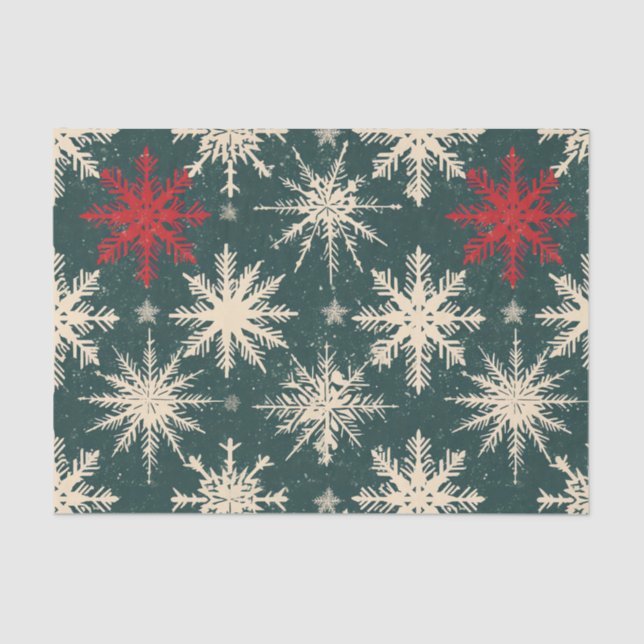 Papel De Seda Navidades Tartán y árboles sin mar (Anverso)