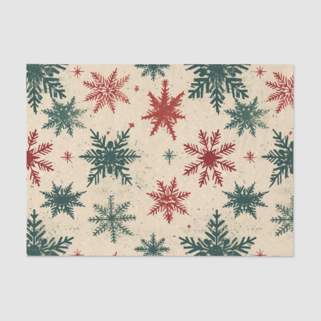 Papel De Seda Navidades Tartán y árboles sin mar (Anverso)