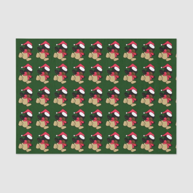 Papel De Seda Navidades Teddy Bear Tissue Paper (Anverso)