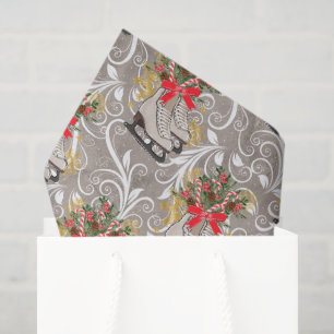 Papel De Seda Navidades Tejido acuático de patinaje sobre hielo