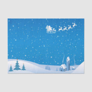Papel De Seda Navidades Tejido de papel/Santa y Sleigh