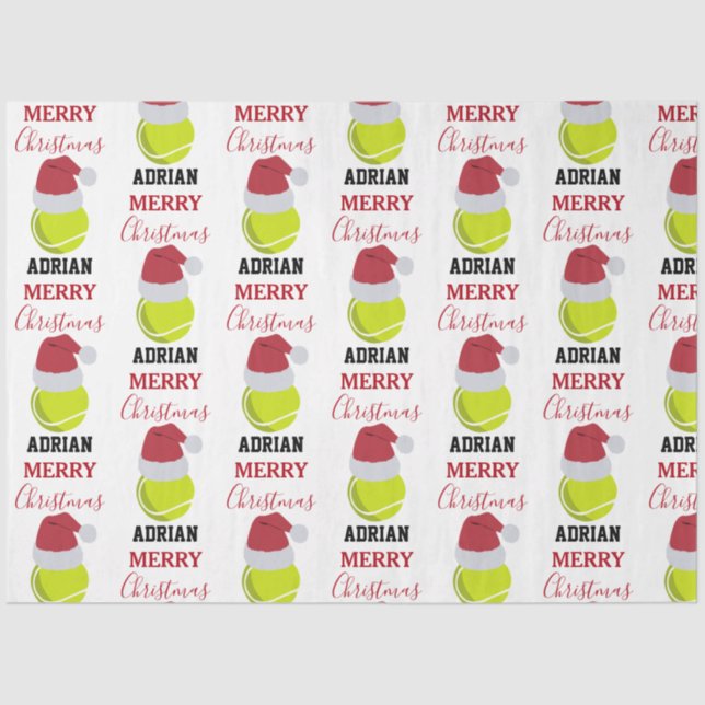 Papel De Seda Navidades Tennis Sports Ball Nombre personalizado (Anverso)