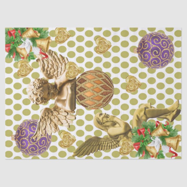 Papel De Seda Navidades Tissue Paper Gold Angel (Anverso)