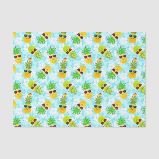 Papel De Seda Navidades tropicales divertidos (Anverso)