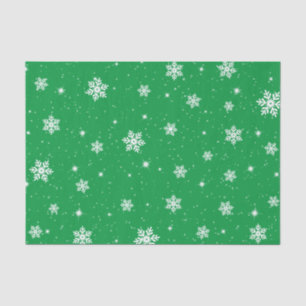 Papel De Seda Navidades verdes: Patrón de copos de nieve