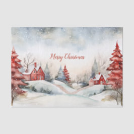 Papel De Seda Navidades verdes rojos Pine Treds Woodlands
