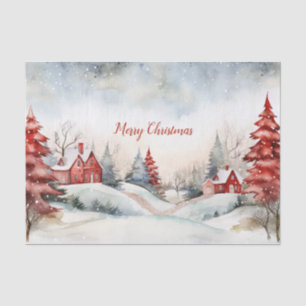 Papel De Seda Navidades verdes rojos Pine Treds Woodlands