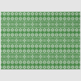 Papel De Seda Navidades verdes y blancos Patrón de isla justo