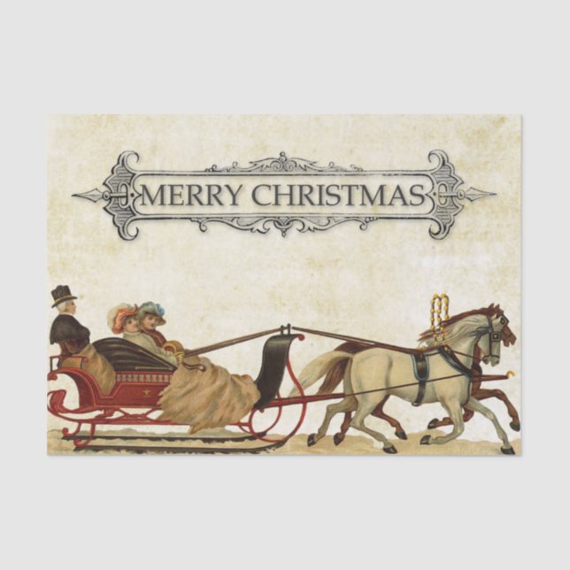 Papel De Seda Navidades victorianas mujeres en una camioneta (Anverso)