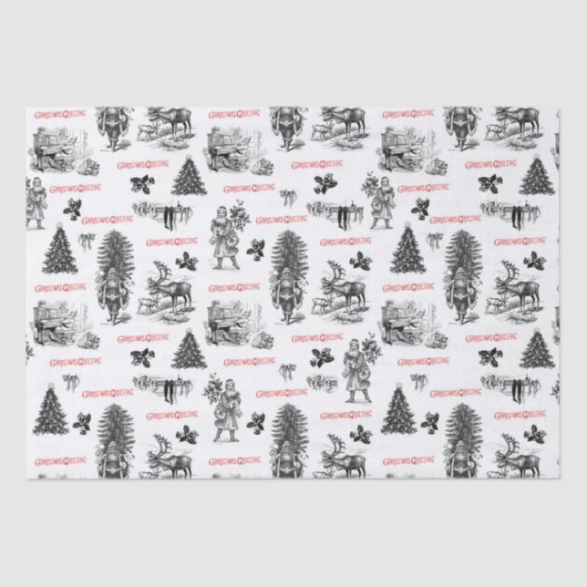 Papel De Seda Navidades victorianos con Santa María (Anverso)