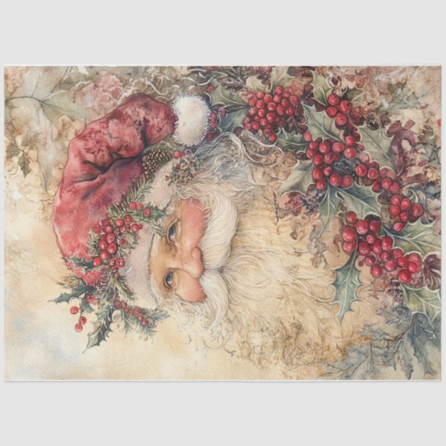 Papel De Seda Navidades victorianos de la época Santa (Anverso)