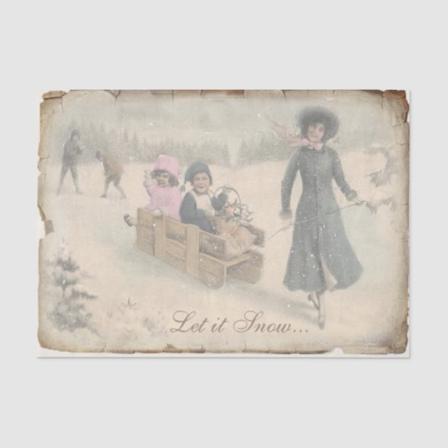 Papel De Seda Navidades victorianos despreocupados viajan (Anverso)